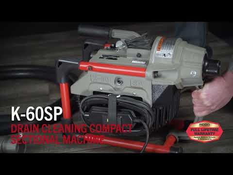 RIDGID 66492 K-60SP Sectional Machine with A-1 Operator's Mitt, A-12 Pin Key, and A-60-12 Rear Guide Hose