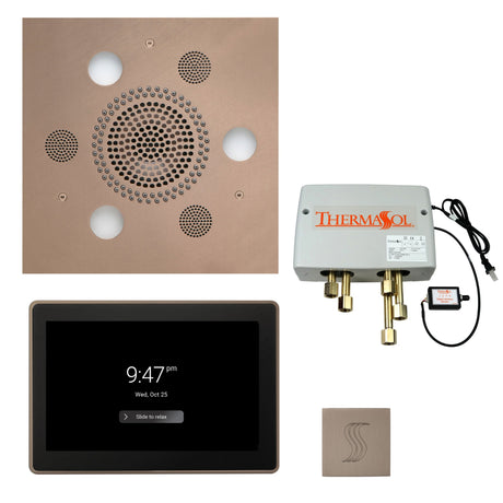 ThermaSol TWP15US Total Wellness Package - Serenity Advanced Square Rainhead + ThermaTouch2 15" Control + Digital Shower Valve + SteamVection Square Steam Head PlumbersCrib.com