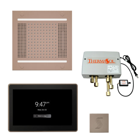 ThermaSol TWPH1415US Total Wellness Package - HydroVive 14 Rainhead + ThermaTouch2 15" Control + Digital Shower Valve + SteamVection Square Steam Head ThermaSol