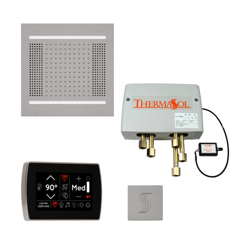 ThermaSol TWPH14SR Total Wellness Package - HydroVive 14 Rainhead + SignaTouch Wall Mount Control + Digital Shower Valve + SteamVection Square Steam Head ThermaSol