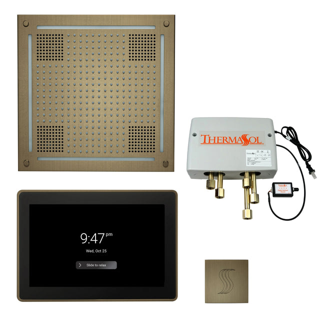 ThermaSol TWPH15US Total Wellness Package - HydroVive 18 Rainhead + ThermaTouch2 15" Control + Digital Shower Valve + SteamVection Square Steam Head ThermaSol