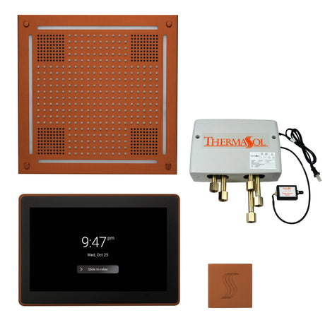 ThermaSol TWPH15US Total Wellness Package - HydroVive 18 Rainhead + ThermaTouch2 15" Control + Digital Shower Valve + SteamVection Square Steam Head ThermaSol