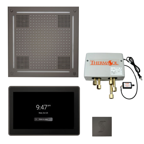 ThermaSol TWPH15US Total Wellness Package - HydroVive 18 Rainhead + ThermaTouch2 15" Control + Digital Shower Valve + SteamVection Square Steam Head ThermaSol