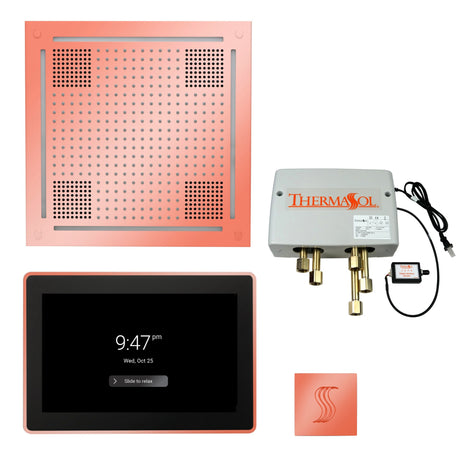 ThermaSol TWPH15US Total Wellness Package - HydroVive 18 Rainhead + ThermaTouch2 15" Control + Digital Shower Valve + SteamVection Square Steam Head ThermaSol