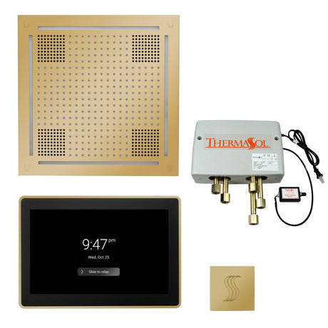 ThermaSol TWPH15US Total Wellness Package - HydroVive 18 Rainhead + ThermaTouch2 15" Control + Digital Shower Valve + SteamVection Square Steam Head ThermaSol