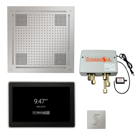 ThermaSol TWPH15US Total Wellness Package - HydroVive 18 Rainhead + ThermaTouch2 15" Control + Digital Shower Valve + SteamVection Square Steam Head ThermaSol