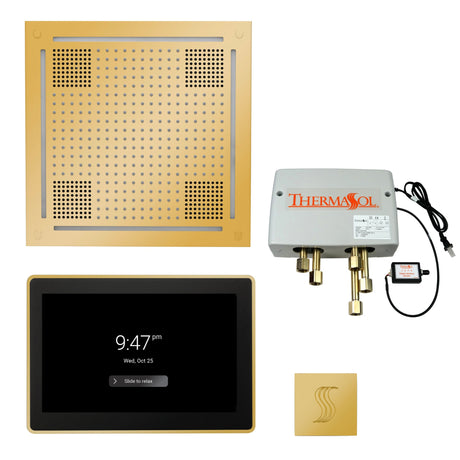 ThermaSol TWPH15US Total Wellness Package - HydroVive 18 Rainhead + ThermaTouch2 15" Control + Digital Shower Valve + SteamVection Square Steam Head ThermaSol