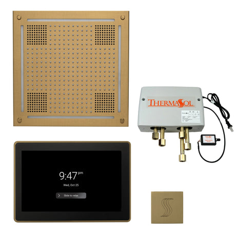 ThermaSol TWPH15US Total Wellness Package - HydroVive 18 Rainhead + ThermaTouch2 15" Control + Digital Shower Valve + SteamVection Square Steam Head ThermaSol
