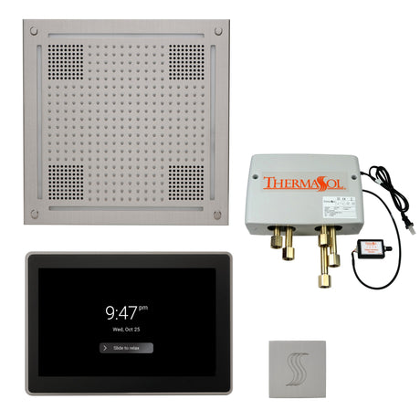 ThermaSol TWPH15US Total Wellness Package - HydroVive 18 Rainhead + ThermaTouch2 15" Control + Digital Shower Valve + SteamVection Square Steam Head ThermaSol