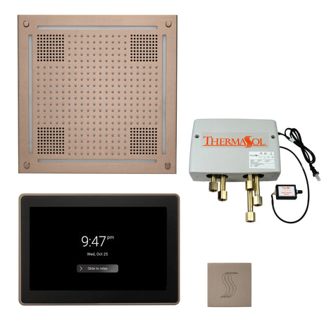 ThermaSol TWPH15US Total Wellness Package - HydroVive 18 Rainhead + ThermaTouch2 15" Control + Digital Shower Valve + SteamVection Square Steam Head ThermaSol