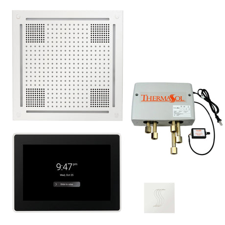 ThermaSol TWPH15US Total Wellness Package - HydroVive 18 Rainhead + ThermaTouch2 15" Control + Digital Shower Valve + SteamVection Square Steam Head ThermaSol