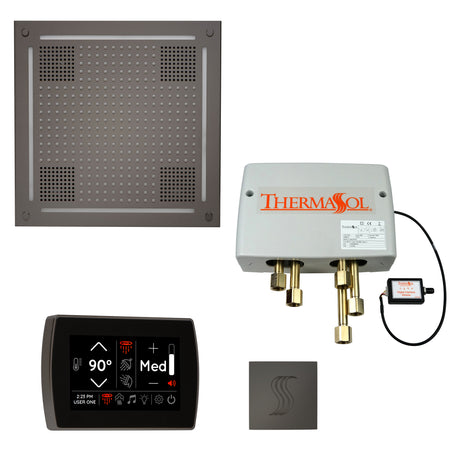 ThermaSol TWPHSR Total Wellness Package - HydroVive 18 Rainhead + SignaTouch Wall Mount Control + Digital Shower Valve + SteamVection Square Steam Head ThermaSol
