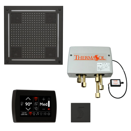 ThermaSol TWPHSR Total Wellness Package - HydroVive 18 Rainhead + SignaTouch Wall Mount Control + Digital Shower Valve + SteamVection Square Steam Head ThermaSol