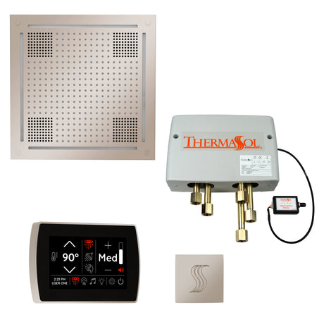 ThermaSol TWPHSR Total Wellness Package - HydroVive 18 Rainhead + SignaTouch Wall Mount Control + Digital Shower Valve + SteamVection Square Steam Head ThermaSol