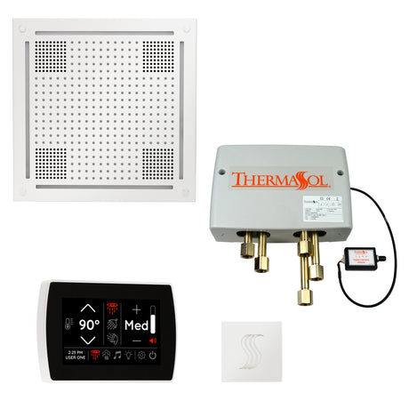 ThermaSol TWPHSR Total Wellness Package - HydroVive 18 Rainhead + SignaTouch Wall Mount Control + Digital Shower Valve + SteamVection Square Steam Head ThermaSol