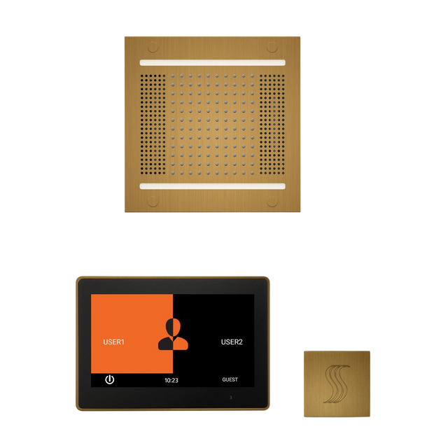 ThermaSol WH14STP10S Wellness Steam Package - HydroVive 14 Rainhead + ThermaTouch2 10" Control + SteamVection Square Steam Head ThermaSol