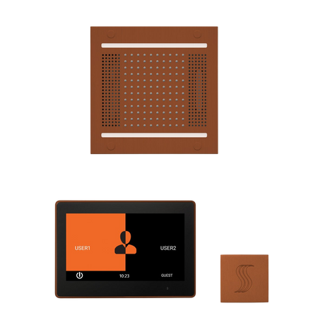 ThermaSol WH14STP10S Wellness Steam Package - HydroVive 14 Rainhead + ThermaTouch2 10" Control + SteamVection Square Steam Head ThermaSol