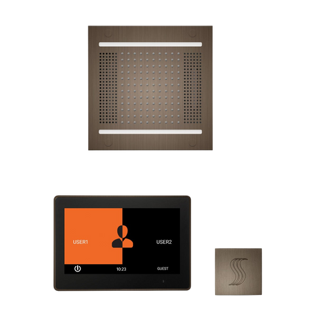 ThermaSol WH14STP10S Wellness Steam Package - HydroVive 14 Rainhead + ThermaTouch2 10" Control + SteamVection Square Steam Head ThermaSol