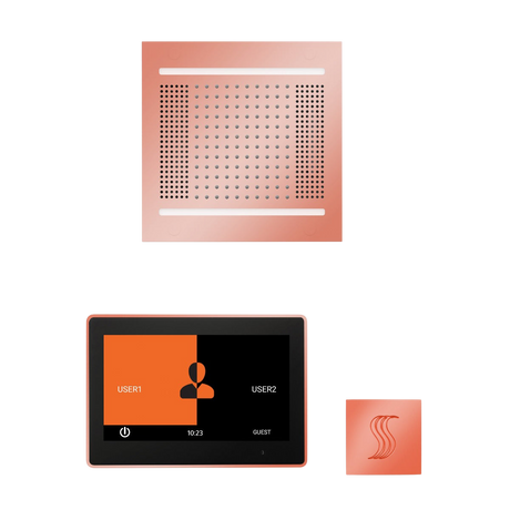 ThermaSol WH14STP10S Wellness Steam Package - HydroVive 14 Rainhead + ThermaTouch2 10" Control + SteamVection Square Steam Head ThermaSol