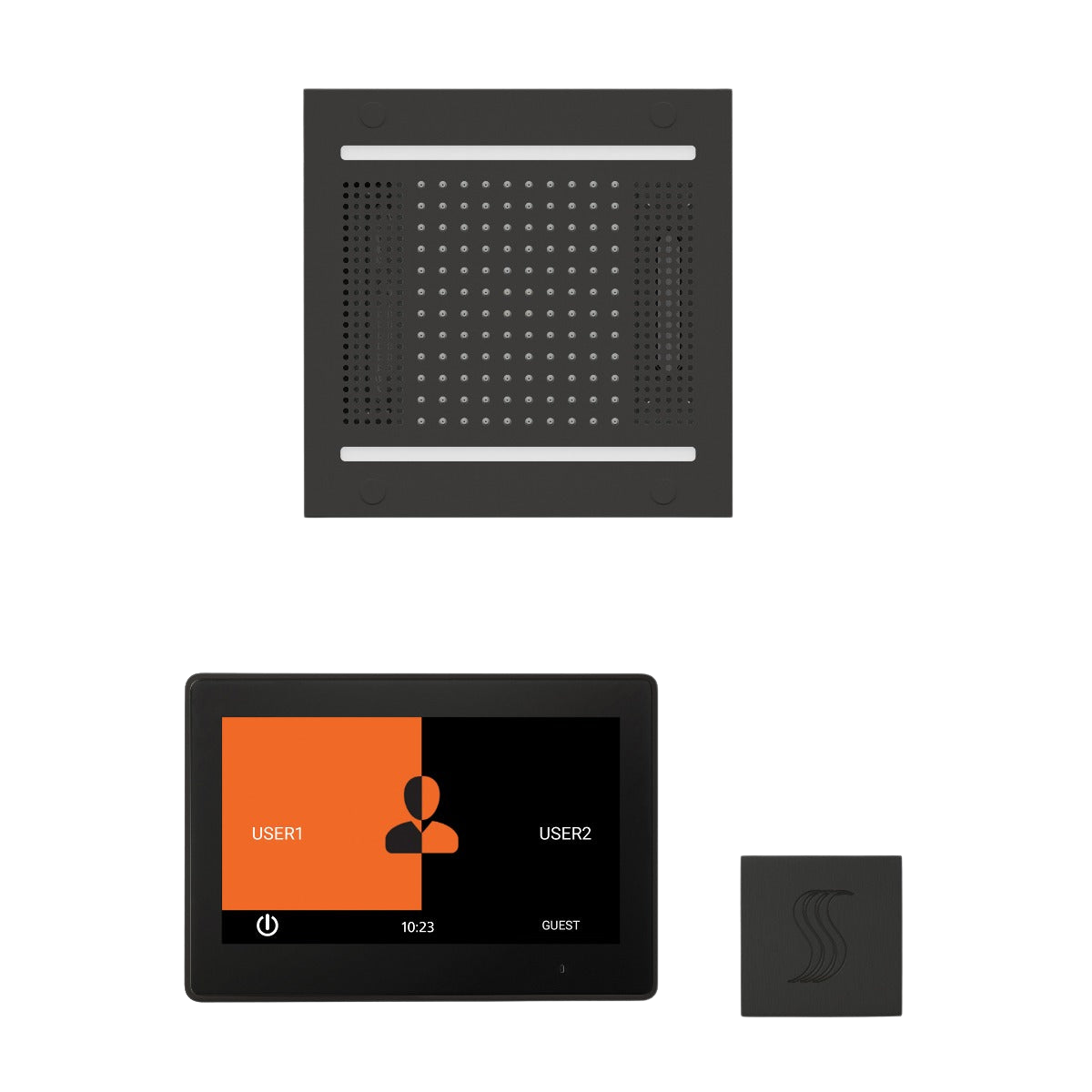 ThermaSol WH14STP10S Wellness Steam Package - HydroVive 14 Rainhead + ThermaTouch2 10" Control + SteamVection Square Steam Head ThermaSol