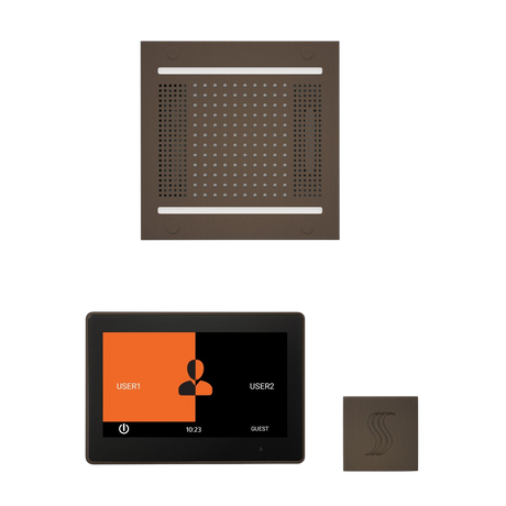 ThermaSol WH14STP10S Wellness Steam Package - HydroVive 14 Rainhead + ThermaTouch2 10" Control + SteamVection Square Steam Head ThermaSol