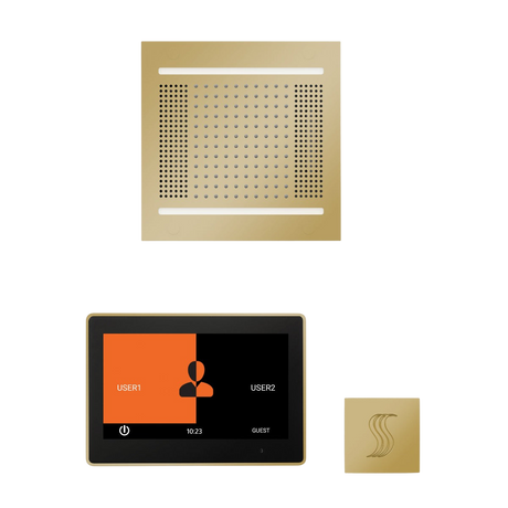 ThermaSol WH14STP10S Wellness Steam Package - HydroVive 14 Rainhead + ThermaTouch2 10" Control + SteamVection Square Steam Head ThermaSol