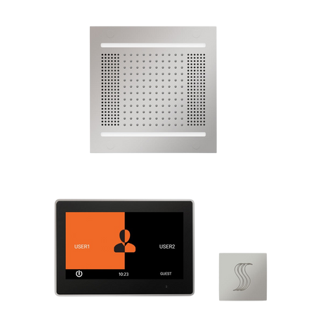 ThermaSol WH14STP10S Wellness Steam Package - HydroVive 14 Rainhead + ThermaTouch2 10" Control + SteamVection Square Steam Head ThermaSol