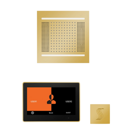 ThermaSol WH14STP10S Wellness Steam Package - HydroVive 14 Rainhead + ThermaTouch2 10" Control + SteamVection Square Steam Head ThermaSol