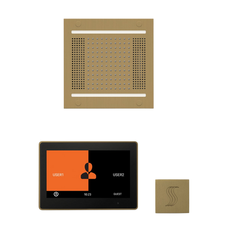 ThermaSol WH14STP10S Wellness Steam Package - HydroVive 14 Rainhead + ThermaTouch2 10" Control + SteamVection Square Steam Head ThermaSol