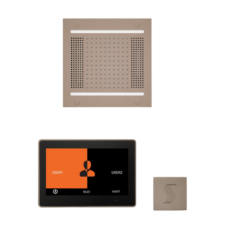 ThermaSol WH14STP10S Wellness Steam Package - HydroVive 14 Rainhead + ThermaTouch2 10" Control + SteamVection Square Steam Head ThermaSol