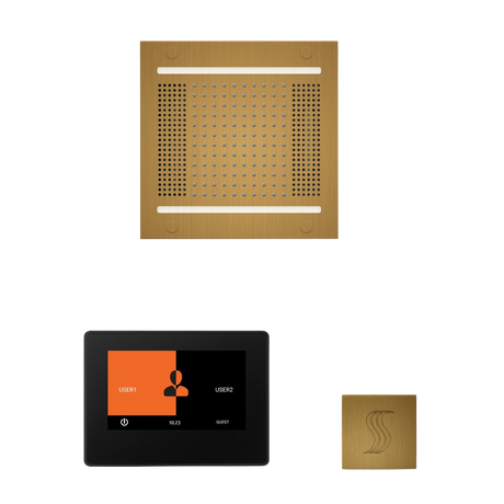 ThermaSol WH14STP7S Wellness Steam Package - HydroVive 14 Rainhead + ThermaTouch2 7" Black Trim Control + SteamVection Square Steam Head ThermaSol