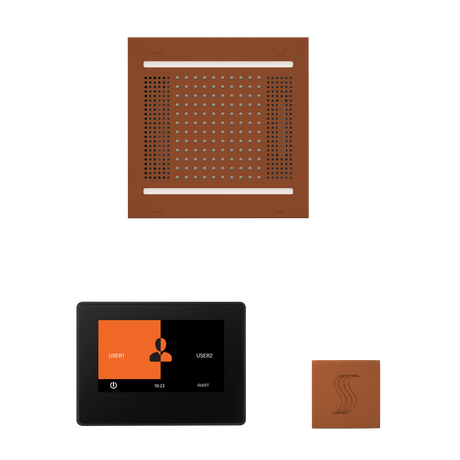 ThermaSol WH14STP7S Wellness Steam Package - HydroVive 14 Rainhead + ThermaTouch2 7" Black Trim Control + SteamVection Square Steam Head ThermaSol