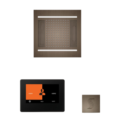 ThermaSol WH14STP7S Wellness Steam Package - HydroVive 14 Rainhead + ThermaTouch2 7" Black Trim Control + SteamVection Square Steam Head ThermaSol