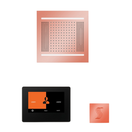 ThermaSol WH14STP7S Wellness Steam Package - HydroVive 14 Rainhead + ThermaTouch2 7" Black Trim Control + SteamVection Square Steam Head ThermaSol