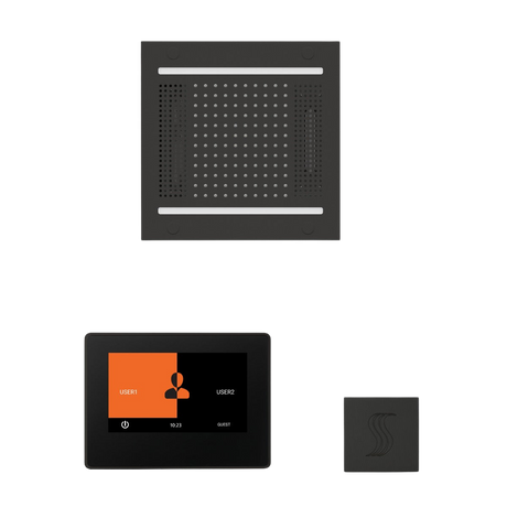 ThermaSol WH14STP7S Wellness Steam Package - HydroVive 14 Rainhead + ThermaTouch2 7" Black Trim Control + SteamVection Square Steam Head ThermaSol