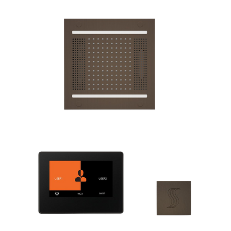 ThermaSol WH14STP7S Wellness Steam Package - HydroVive 14 Rainhead + ThermaTouch2 7" Black Trim Control + SteamVection Square Steam Head ThermaSol