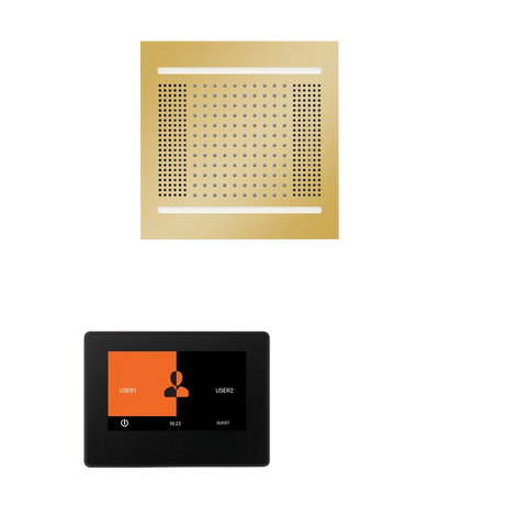 ThermaSol WH14STP7S Wellness Steam Package - HydroVive 14 Rainhead + ThermaTouch2 7" Black Trim Control + SteamVection Square Steam Head ThermaSol