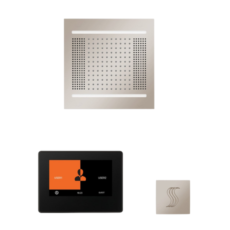 ThermaSol WH14STP7S Wellness Steam Package - HydroVive 14 Rainhead + ThermaTouch2 7" Black Trim Control + SteamVection Square Steam Head ThermaSol