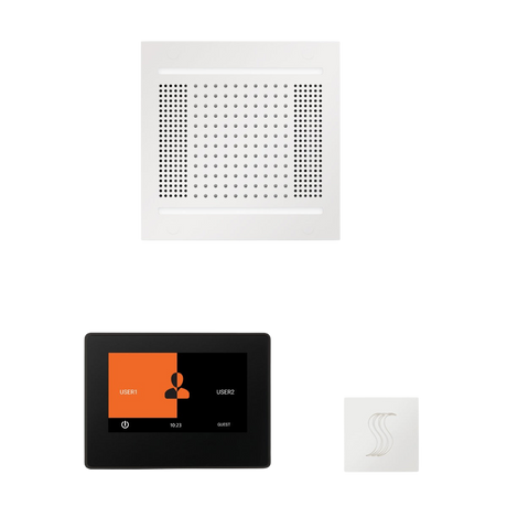 ThermaSol WH14STP7S Wellness Steam Package - HydroVive 14 Rainhead + ThermaTouch2 7" Black Trim Control + SteamVection Square Steam Head ThermaSol