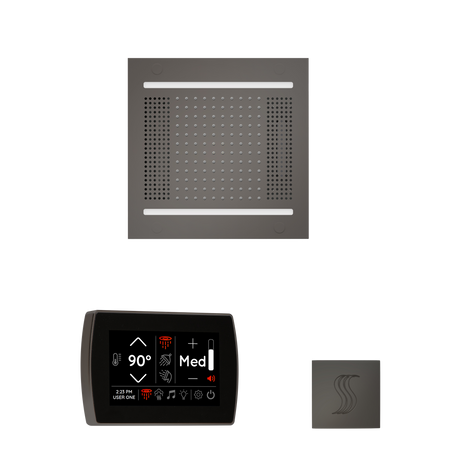 ThermaSol WH14STPSS Wellness Steam Package - HydroVive 14 Rainhead + SignaTouch Recessed Black Trim Control + SteamVection Square Steam Head ThermaSol