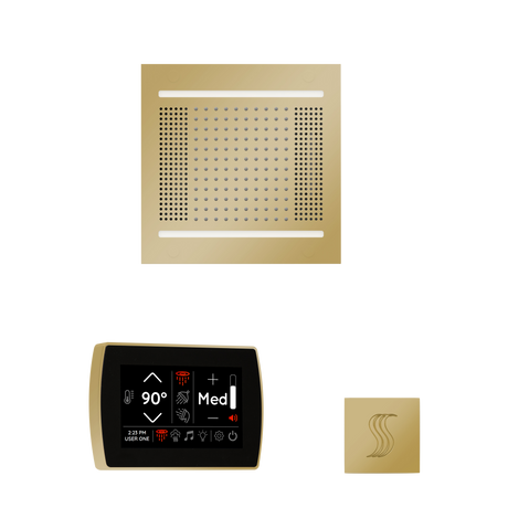 ThermaSol WH14STPSR Wellness Steam Package - HydroVive 14 Rainhead + SignaTouch Wall Mount Control + SteamVection Square Steam Head ThermaSol