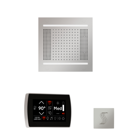 ThermaSol WH14STPSS Wellness Steam Package - HydroVive 14 Rainhead + SignaTouch Recessed Black Trim Control + SteamVection Square Steam Head ThermaSol