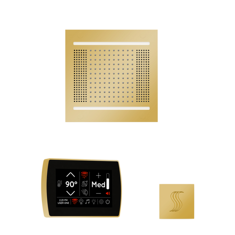 ThermaSol WH14STPSR Wellness Steam Package - HydroVive 14 Rainhead + SignaTouch Wall Mount Control + SteamVection Square Steam Head ThermaSol