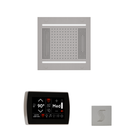 ThermaSol WH14STPSR Wellness Steam Package - HydroVive 14 Rainhead + SignaTouch Wall Mount Control + SteamVection Square Steam Head ThermaSol