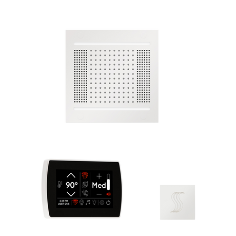 ThermaSol WH14STPSS Wellness Steam Package - HydroVive 14 Rainhead + SignaTouch Recessed Black Trim Control + SteamVection Square Steam Head ThermaSol