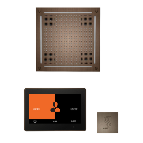 ThermaSol WHSTP10S Wellness Steam Package - HydroVive 18 Rainhead + ThermaTouch2 10" Control + SteamVection Square Steam Head ThermaSol