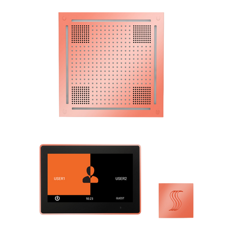 ThermaSol WHSTP10S Wellness Steam Package - HydroVive 18 Rainhead + ThermaTouch2 10" Control + SteamVection Square Steam Head ThermaSol