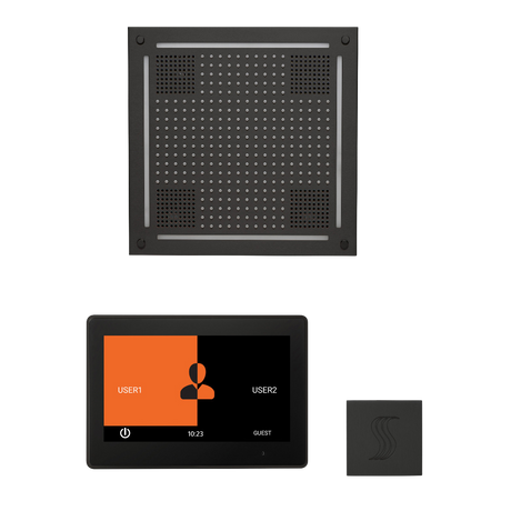 ThermaSol WHSTP10S Wellness Steam Package - HydroVive 18 Rainhead + ThermaTouch2 10" Control + SteamVection Square Steam Head ThermaSol