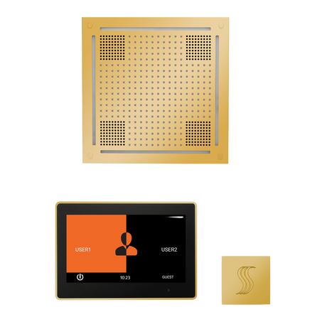 ThermaSol WHSTP10S Wellness Steam Package - HydroVive 18 Rainhead + ThermaTouch2 10" Control + SteamVection Square Steam Head ThermaSol