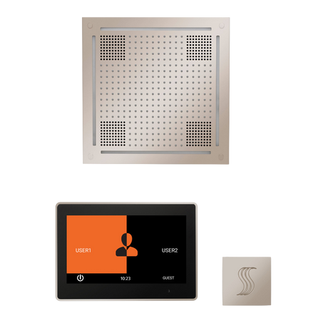 ThermaSol WHSTP10S Wellness Steam Package - HydroVive 18 Rainhead + ThermaTouch2 10" Control + SteamVection Square Steam Head ThermaSol